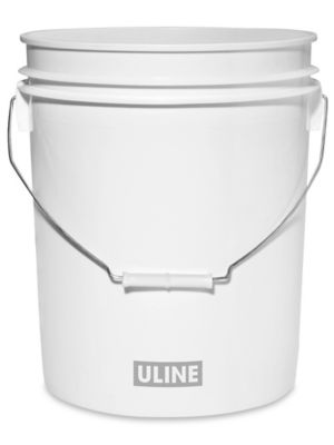 Plastic Pail with Plastic Handle - 1 Gallon, Gray S-17943GR - Uline