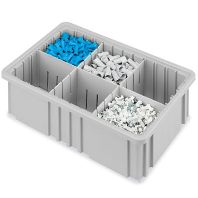 Divider Box - 15 x 9 x 6 S-16976 - Uline  Divider, Outdoor storage box,  Plastic bins