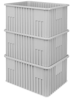 Plastic Divider Boxes, Grid Containers in Stock - ULINE, Organizer Box With  Dividers