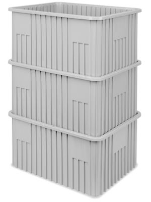 Plastic Bin w/ Removable Dividers - 29-1/2 x 20-1/2 x 12