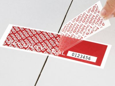 Bandes d'étiquettes de sûreté en rouleau – 2 x 5 3/4 po, rouge S-16981R -  Uline