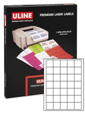 Uline Laser Labels - White, 1 1/2 x 1 1/2" S-16990