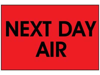 Fluorescent Shipping Labels - "Next Day Air", 2 x 3"