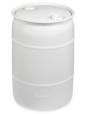 Plastic Drum - 30 Gallon, Closed Top, Natural S-17008 - Uline