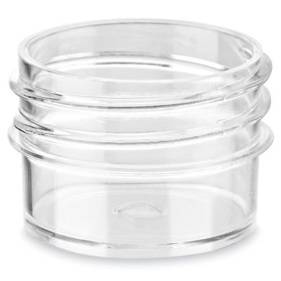 Clear Round Wide-Mouth Plastic Jars Bulk Pack - 3 oz, Jars Only S-17034B-JAR  - Uline