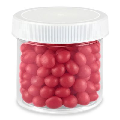 S-17034 – Bocaux ronds en plastique à large ouverture – 3 oz, transparent, bouchon blanc