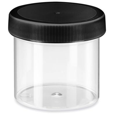Clear Round Wide-Mouth Plastic Jars Bulk Pack - 3 oz, Jars Only  S-17034B-JAR - Uline