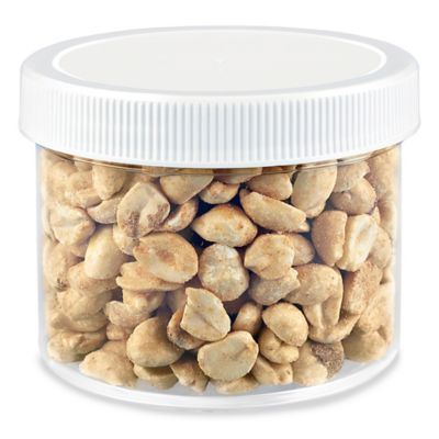  Clear Round Wide-Mouth Plastic Jars Bulk Pack - 10 oz