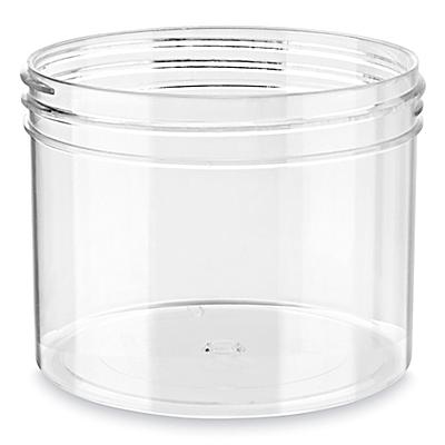 Clear Round Wide-Mouth Plastic Jars Bulk Pack - 10 oz, Jars Only  S-17035B-JAR - Uline