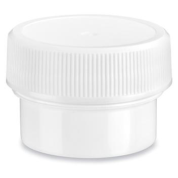 White Round Wide-Mouth Plastic Jars Bulk Pack - 1/4 oz, White Cap S-17036B-W