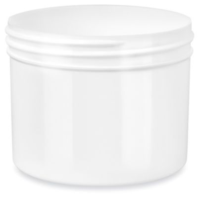 Clear Round Wide-Mouth Plastic Jars - 10 oz, White Cap