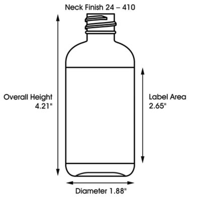 Clear Cylinder Bottles Bulk Pack - 4 oz, Standard Cap S-18120B - Uline