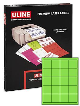 Uline Laser Labels - Fluorescent, 2 x 2"
