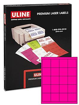 Uline Laser Labels - Fluorescent Pink, 2 x 2" S-17046P