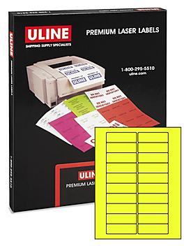 Uline Laser Labels - Fluorescent Yellow, 3 x 1" S-17047Y