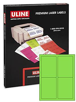 Uline Laser Labels - Fluorescent, 3 1/2 x 5"