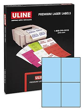 Uline Laser Labels - Pastel Blue, 4 1/4 x 5 1/2" S-17049BLU