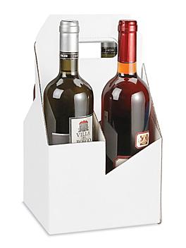4 Bottle Wine Carrier - White S-17052W