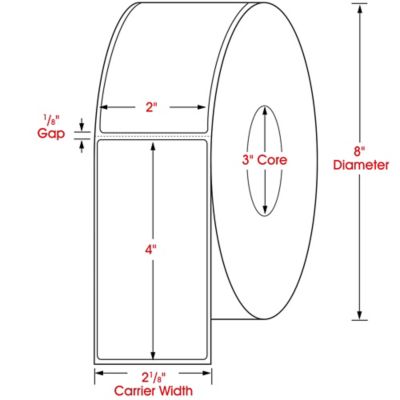 Industrial Direct Thermal Labels - 2 x 4