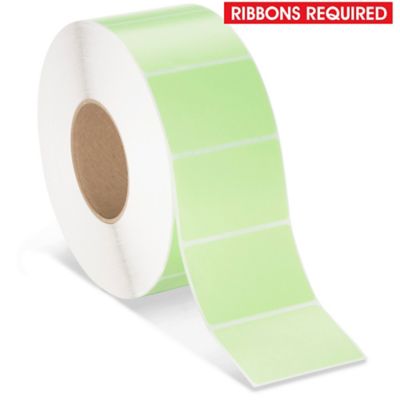 Industrial Thermal Transfer Labels - Green, 3 x 2", Ribbons Required S-17059G