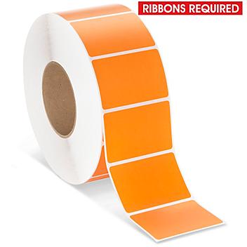 Industrial Thermal Transfer Labels - Orange, 3 x 2", Ribbons Required S-17059O