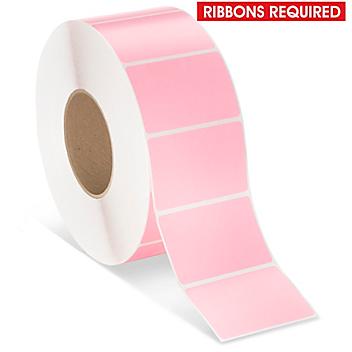 Industrial Thermal Transfer Labels - Pink, 3 x 2", Ribbons Required S-17059P