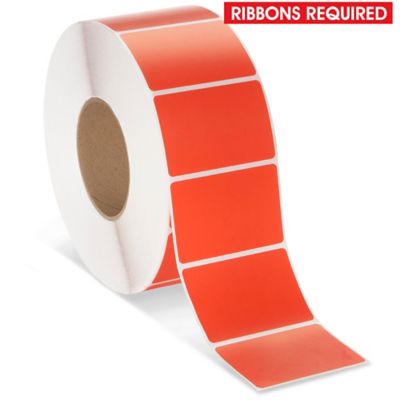 Industrial Thermal Transfer Labels - Red, 3 x 2", Ribbons Required S-17059R