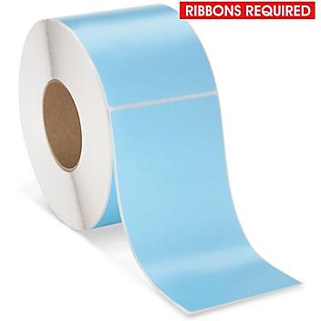 Industrial Thermal Transfer Labels - Blue, 4 x 8", Ribbons Required S-17060BLU