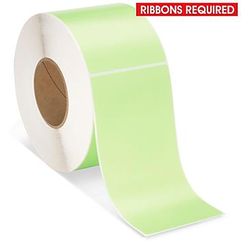 Industrial Thermal Transfer Labels - Green, 4 x 8", Ribbons Required S-17060G