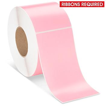 Industrial Thermal Transfer Labels - Pink, 4 x 8", Ribbons Required S-17060P
