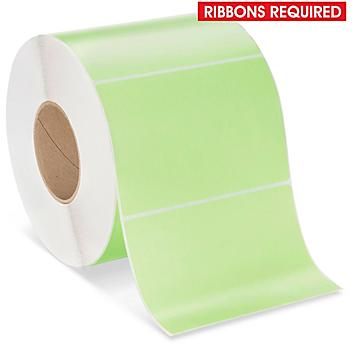 Industrial Thermal Transfer Labels - Green, 6 x 4", Ribbons Required S-17061G