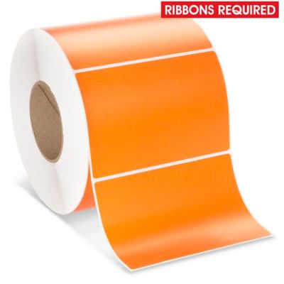 Industrial Thermal Transfer Labels Orange, 6 x 4", Ribbons Required S