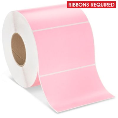 Industrial Thermal Transfer Labels - Pink, 6 x 4", Ribbons Required S-17061P