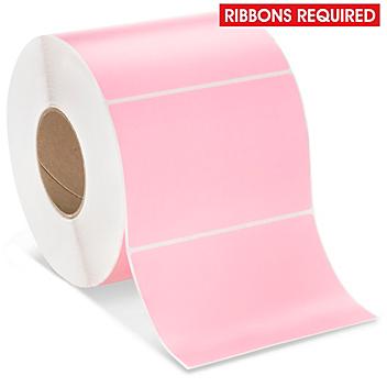 Industrial Thermal Transfer Labels - Pink, 6 x 4", Ribbons Required S-17061P