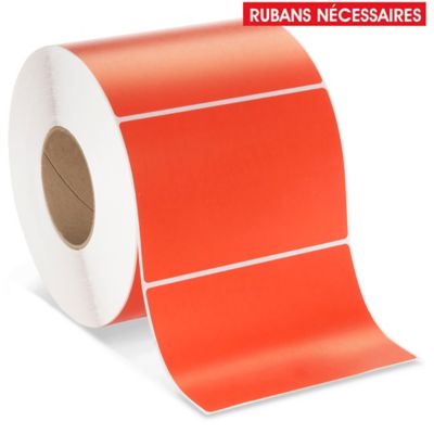 Industrial Thermal Transfer Labels - Red, 6 x 4", Ribbons Required S-17061R