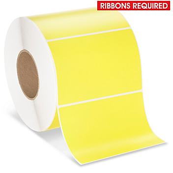 Industrial Thermal Transfer Labels - Yellow, 6 x 4", Ribbons Required S-17061Y