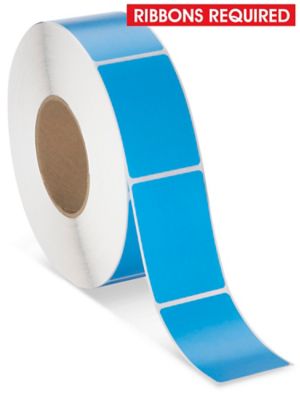 Industrial Thermal Transfer Labels - Fluorescent Blue, 2 x 3