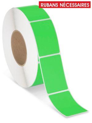 Industrial Thermal Transfer Labels - Fluorescent Green, 2 x 3", Ribbons Required S-17062G