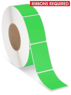 Industrial Thermal Transfer Labels - Fluorescent Green, 2 x 3", Ribbons Required S-17062G