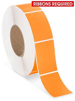 Industrial Thermal Transfer Labels - Fluorescent Orange, 2 x 3", Ribbons Required S-17062O
