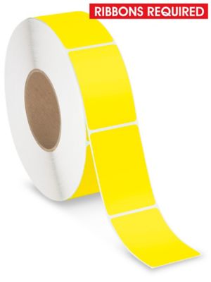 Industrial Thermal Transfer Labels - Fluorescent Yellow, 2 x 3", Ribbons Required S-17062Y