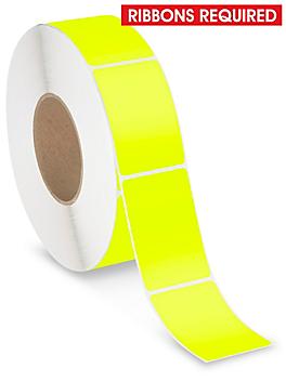 Industrial Thermal Transfer Labels - Fluorescent Yellow, 2 x 3", Ribbons Required S-17062Y