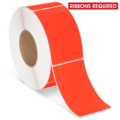 Industrial Thermal Transfer Labels - Fluorescent Red, 3 x 5", Ribbons Required S-17063R
