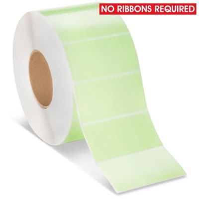Industrial Direct Thermal Labels - Green, 4 x 2