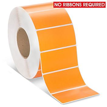 Industrial Direct Thermal Labels - Orange, 4 x 2" S-17066O