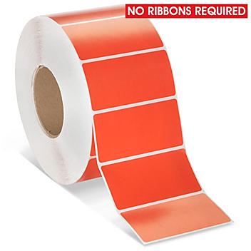 Industrial Direct Thermal Labels - Red, 4 x 2" S-17066R