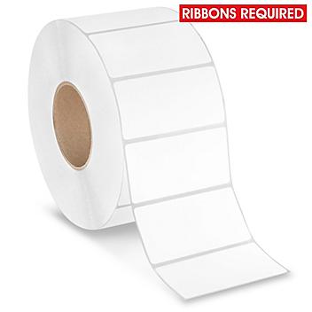 Industrial Weatherproof Thermal Transfer Labels - Polypropylene, White, 4 x 2", Ribbons Required S-17067