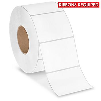 Industrial Weatherproof Thermal Transfer Labels - Polypropylene, White, 4 x 3", Ribbons Required S-17068