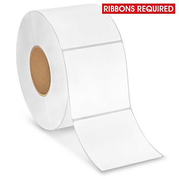 Industrial Weatherproof Thermal Transfer Labels - Polypropylene, White, 4 x 4", Ribbons Required S-17069