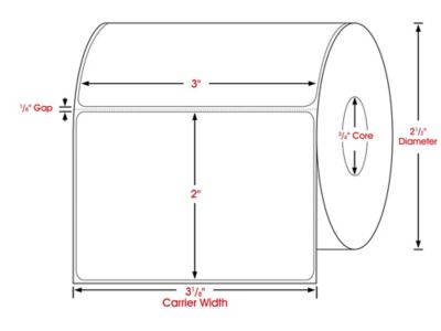 Zebra 3 x 2 Mobile Printer Labels LV-10001962